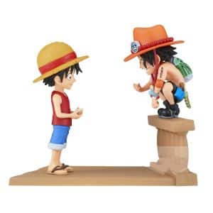 Figura Monkey D. Luffy & Portgas D. Ace One Piece - World Collectable Log Stories 8 cm